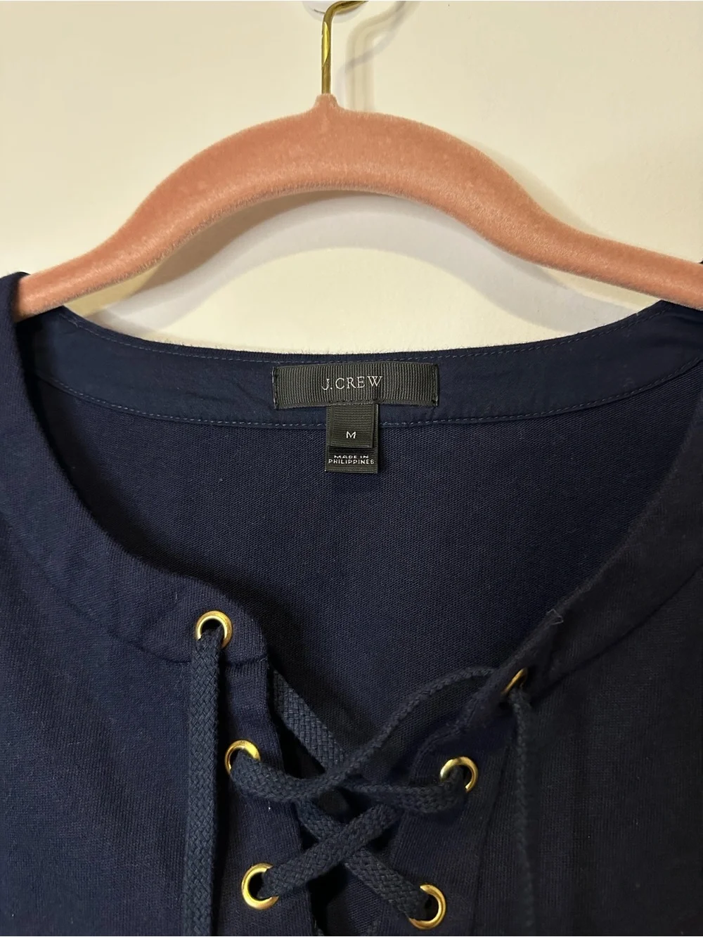 j crew lace up shirt size medium